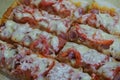 homemade fatty pizza close up