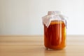 Homemade fermented drink Kombucha SCOBY