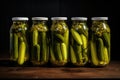 Homemade fermented pickled cucumbers in a jar Royalty Free Stock Photo