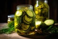 Homemade fermented pickled cucumbers in a jar Royalty Free Stock Photo