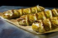 Filled puff pastry with champignon