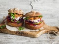 Homemade fish burger Royalty Free Stock Photo