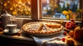 Homemade Flaky Pie on Sill