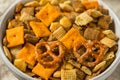 Homemade Flavored Cracker Snack Mix Royalty Free Stock Photo