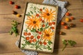 Homemade Flower Focaccia Bread Art