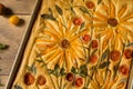 Homemade Flower Focaccia Bread Art