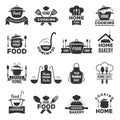 Homemade food badges. Kitchen cooking symbols vector illustrations