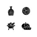 Homemade food black glyph icons set on white space