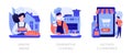 Homemade food and delivery abstract concept vector illustrations.