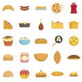 Homemade food icons set flat vector isolated