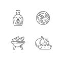 Homemade food linear icons set