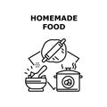Homemade Food Vector Concept Black Illustration Royalty Free Stock Photo