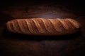 Homemade french bread baguette on wooden backround Royalty Free Stock Photo