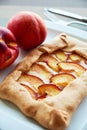Homemade french Galeta with peaches Royalty Free Stock Photo