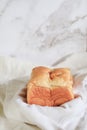 Homemade Fresh-baked homemade Hokkaido milk bread for Breakfast. Royalty Free Stock Photo