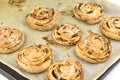 Homemade fresh cinnabon rolls. Sweet pastry bakery cinnamon bun Royalty Free Stock Photo