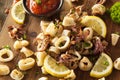 Homemade Fresh Grilled Calamari Royalty Free Stock Photo