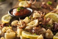 Homemade Fresh Grilled Calamari Royalty Free Stock Photo