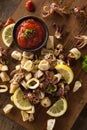 Homemade Fresh Grilled Calamari Royalty Free Stock Photo