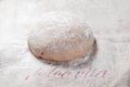 Homemade Fresh Pasta Dough on Flour Royalty Free Stock Photo