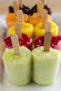 Homemade Fresh Pureed Fruit Frozen Popsicles Royalty Free Stock Photo