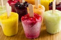 Homemade Fresh Pureed Fruit Frozen Popsicles Royalty Free Stock Photo