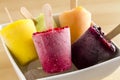 Homemade Fresh Pureed Fruit Frozen Popsicles Royalty Free Stock Photo