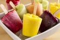 Homemade Fresh Pureed Fruit Frozen Popsicles Royalty Free Stock Photo