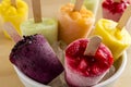 Homemade Fresh Pureed Fruit Frozen Popsicles Royalty Free Stock Photo