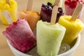 Homemade Fresh Pureed Fruit Frozen Popsicles Royalty Free Stock Photo