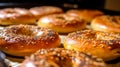 Homemade freshly baked bagels. Generative AI