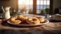 Homemade freshly baked bagels. Generative AI