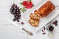 Homemade freshly baked cake loaf with raisins Royalty Free Stock Photo