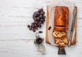 Homemade freshly baked cake loaf with raisins Royalty Free Stock Photo