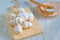 Homemade freshly baked short crust pastry crescent rolls cookies