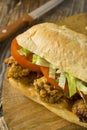 Homemade Fried Oyster Po Boy Sandwich Royalty Free Stock Photo