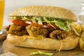 Homemade Fried Oyster Po Boy Sandwich