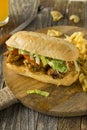 Homemade Fried Oyster Po Boy Sandwich Royalty Free Stock Photo