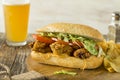 Homemade Fried Oyster Po Boy Sandwich