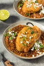 Homemade Fried Poblano Chili Relleno