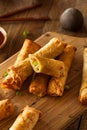 Homemade Fried Pork EggRolls Royalty Free Stock Photo