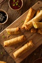 Homemade Fried Pork EggRolls Royalty Free Stock Photo