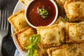 Homemade Fried Ravioli with Marinara Sauce Royalty Free Stock Photo