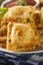 Homemade Fried Ravioli with Marinara Sauce Royalty Free Stock Photo