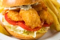 Homemade Fried Shrimp Sandwich Royalty Free Stock Photo