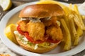 Homemade Fried Shrimp Sandwich Royalty Free Stock Photo