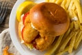 Homemade Fried Shrimp Sandwich Royalty Free Stock Photo