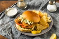 Homemade Fried Soft Shell Crab Sandwich Royalty Free Stock Photo