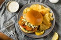 Homemade Fried Soft Shell Crab Sandwich Royalty Free Stock Photo