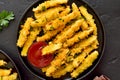 Homemade fried zucchini sticks